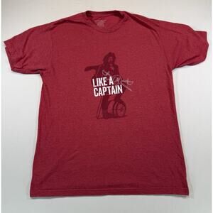 Captain Morgan Like A Captain T Shirt Mens Large Red Rum Graphic Tee